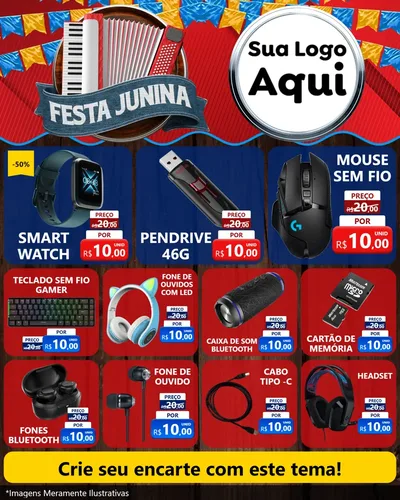 Modelo de Rede Social para Feed Instagram com o tema Festa Junina para Informática