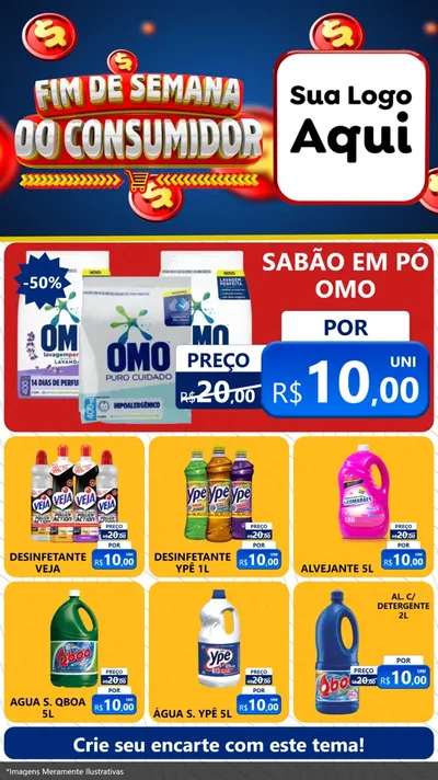Modelo de Rede Social para Stories com o tema Fim de Semana do Consumidor para Produtos de Limpeza