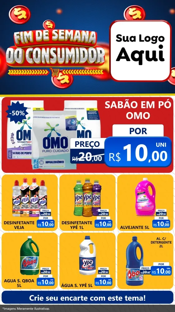 Modelo de Rede Social para Stories com o tema Fim de Semana do Consumidor para Produtos de Limpeza