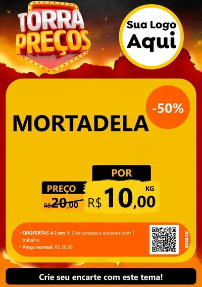 Modelo de Cartaz para Cartaz A4 Vertical com o tema Torra Preços para Frios e Laticínios