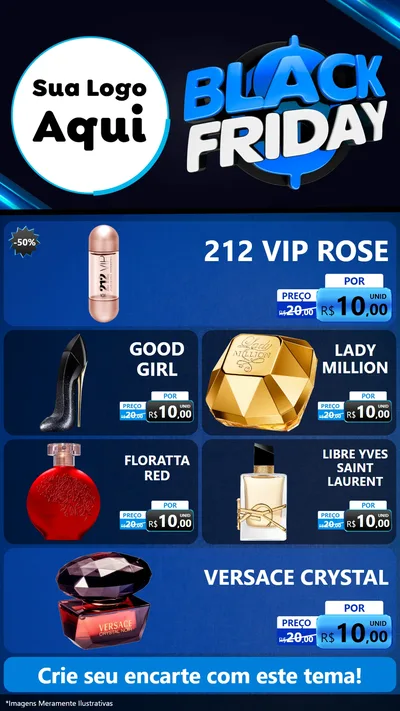 Modelo de TV para TV Vertical com o tema Black Friday para Perfumes