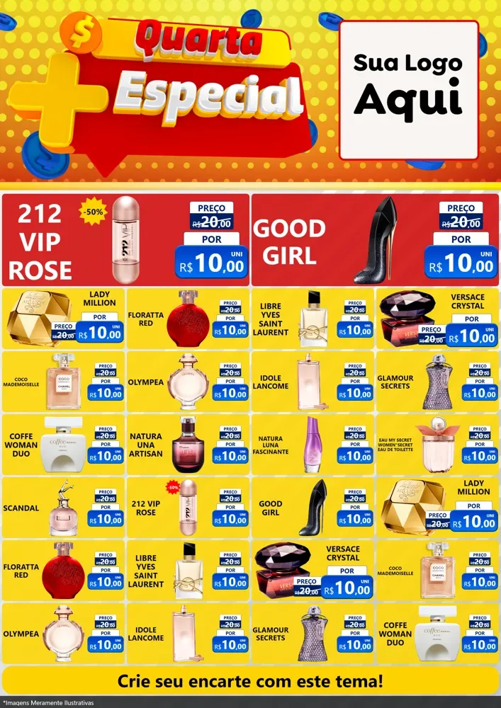 Modelo de Encarte para Encarte A4 Vertical com o tema Quarta Mais Especial para Perfumes