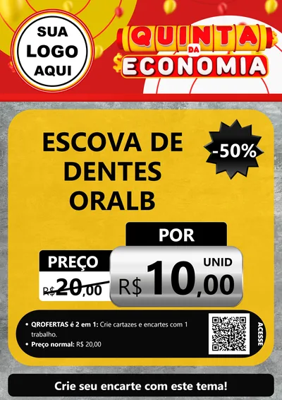 Modelo de Cartaz para Cartaz A4 Vertical com o tema Quinta da Economia para Higiene Pessoal