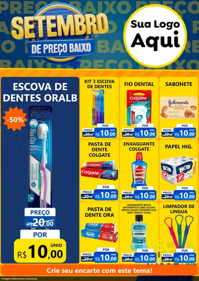 Modelo de Encarte para Encarte A4 Vertical com o tema Setembro De Preço Baixo para Higiene Pessoal