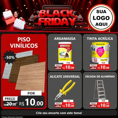 Modelo de Rede Social para Feed Facebook com o tema Black Friday para Material para Construção