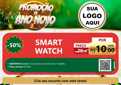 Modelo de Cartaz para Cartaz A4 Horizontal com o tema Promoção de Ano Novo para Informática