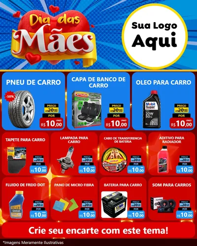 Modelo de Rede Social para Feed Instagram com o tema Dia das Mães para Auto peças