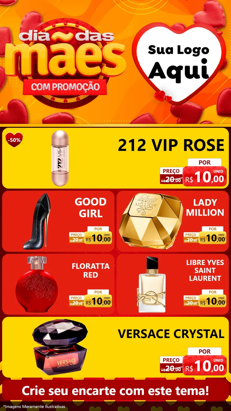 Modelo de TV para TV Vertical com o tema Dia das Mães com Promoção para Perfumes