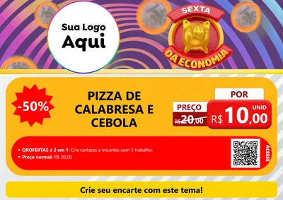 Modelo de Cartaz para Cartaz A4 Horizontal com o tema Sexta da Economia para Pizzaria