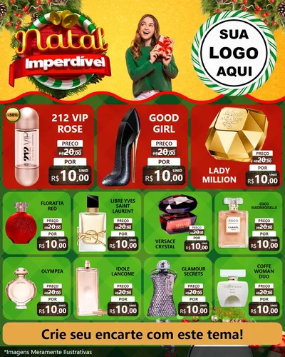 Modelo de Rede Social para Feed Instagram com o tema Natal Imperdível para Perfumes