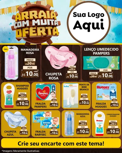 Modelo de Rede Social para Feed Instagram com o tema Ofertas de São João - Junina para Bebês