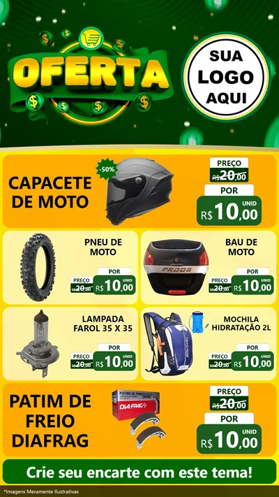 Modelo de TV para TV Vertical com o tema Oferta para Moto peças