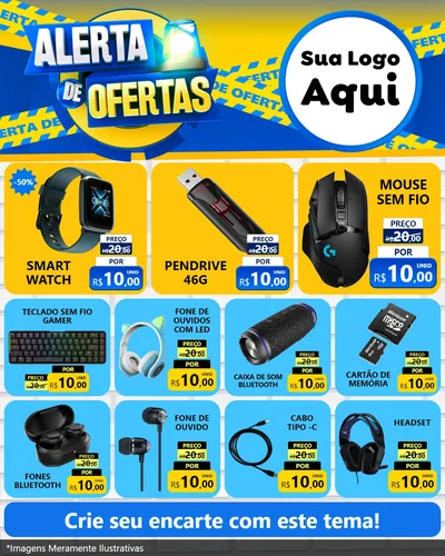 Modelo de Rede Social para Feed Instagram com o tema Alerta de Ofertas para Informática
