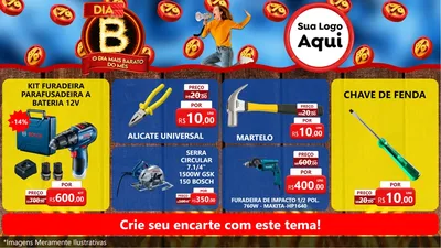 Modelo de TV para TV Horizontal com o tema Dia B - O Dia Mais Barato Do Mês para Maquinas e Ferramentas