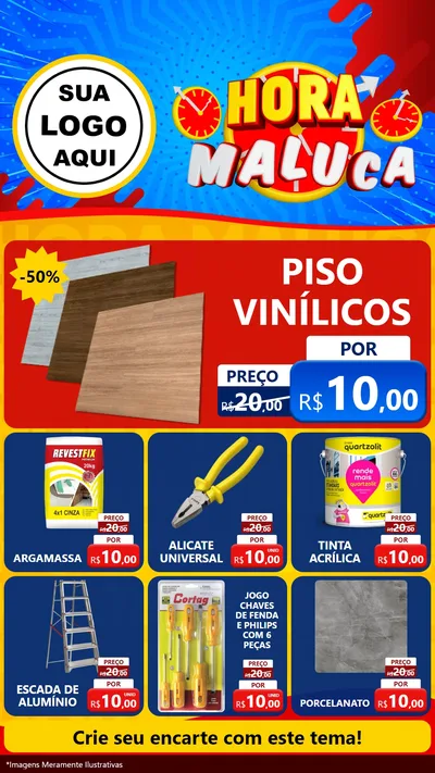 Modelo de Rede Social para Stories com o tema Hora Maluca para Material para Construção