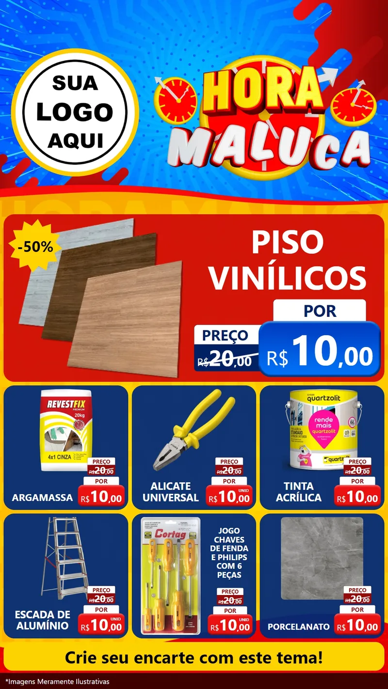 Modelo de Rede Social para Stories com o tema Hora Maluca para Material para Construção
