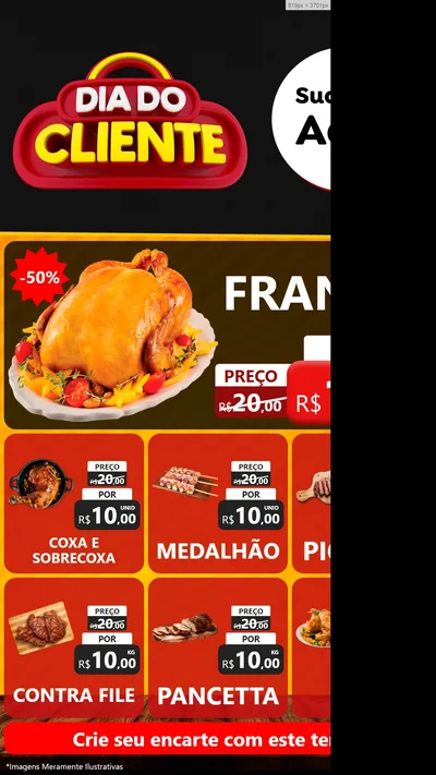Modelo de Rede Social para Stories com o tema Dia do Cliente para Assados