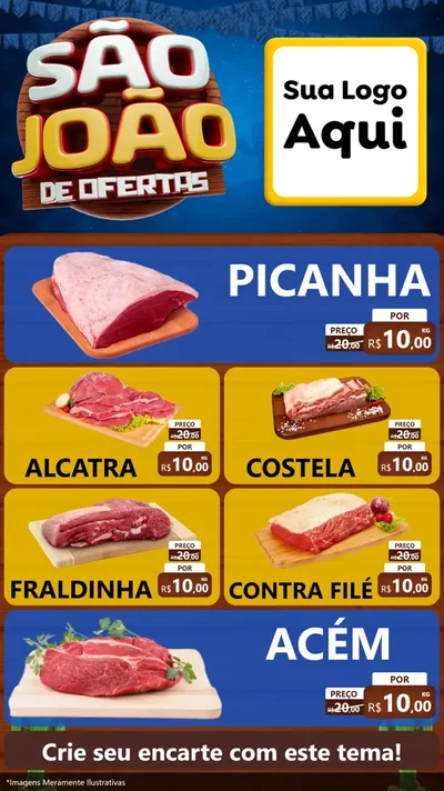 Modelo de TV para TV Vertical com o tema São João Ofertas Imbatíveis! - Junina para Açougue