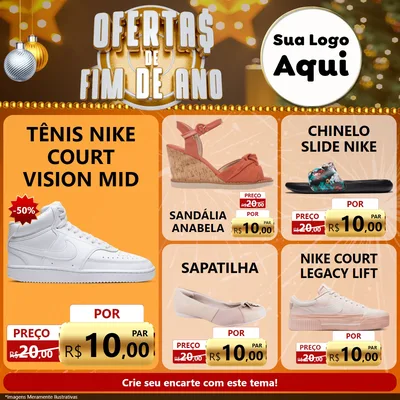 Modelo de Rede Social para Feed Facebook com o tema Ofertas de Fim de Ano para Calçados