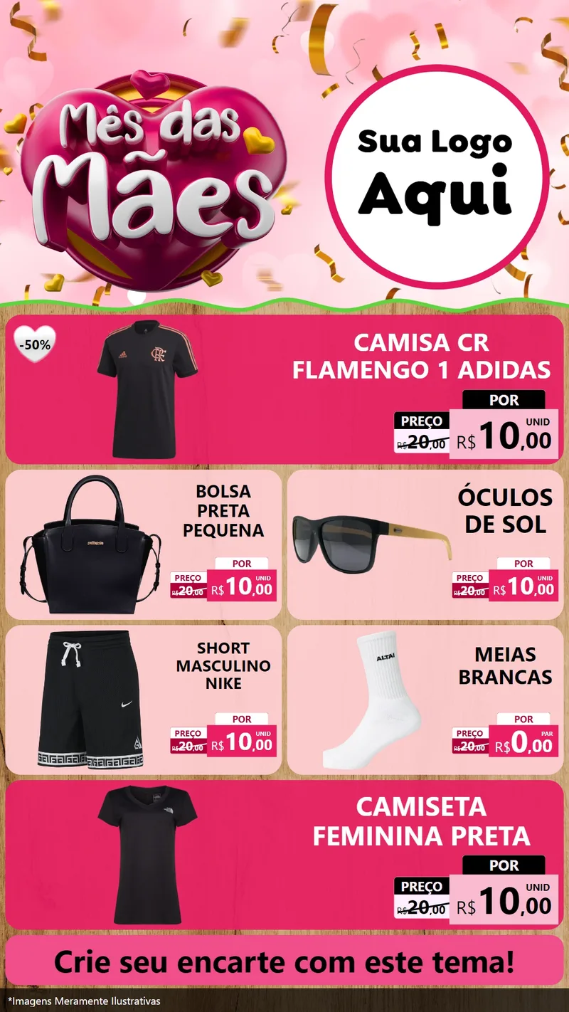 Modelo de TV para TV Vertical com o tema Mês das Mães para Roupas e acessórios