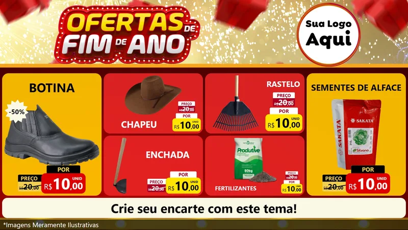 Modelo de TV para TV Horizontal com o tema Ofertas de Fim de Ano para Agropecuária