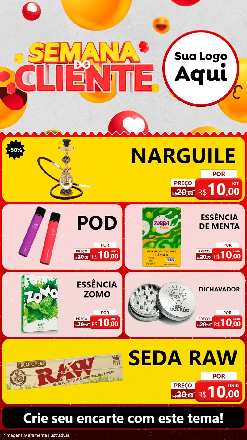 Modelo de TV para TV Vertical com o tema Semana do Cliente para Tabacaria