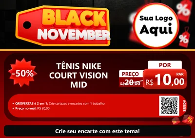 Modelo de Cartaz para Cartaz A4 Horizontal com o tema Black November para Calçados