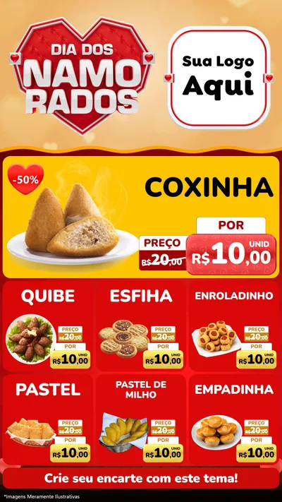 Modelo de Rede Social para Stories com o tema Dia dos Namorados para Salgadaria