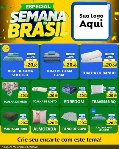 Modelo de Rede Social para Feed Instagram com o tema Especial Semana do Brasil para Cama, Mesa e Banho