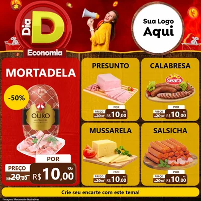 Modelo de Rede Social para Feed Facebook com o tema Dia D Economia para Frios e Laticínios