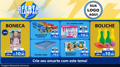 Modelo de TV para TV Horizontal com o tema Oferta Relâmpago para Brinquedos