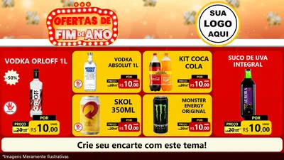 Modelo de TV para TV Horizontal com o tema Ofertas de Fim de Ano para Distribuidora de bebidas