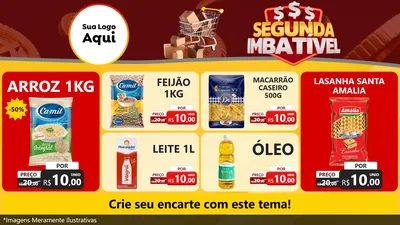 Modelo de TV para TV Horizontal com o tema Segunda Imbatível para Supermercado