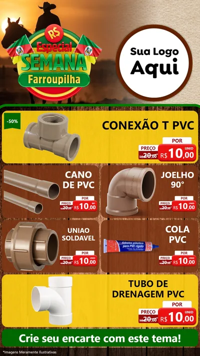 Modelo de TV para TV Vertical com o tema Especial Semana Farroupilha para Tubos e conexões