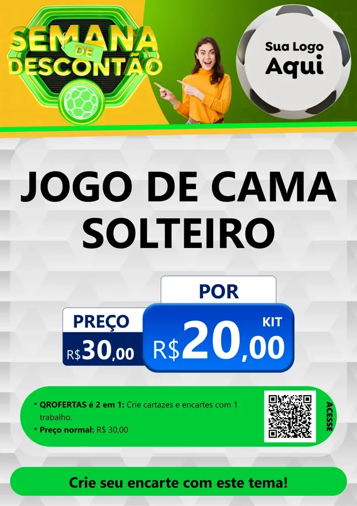 Modelo de Cartaz para Cartaz A4 Vertical com o tema Semana de Descontão - Copa para Cama, Mesa e Banho