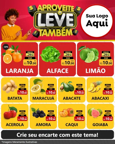 Modelo de Rede Social para Feed Instagram com o tema Aproveite e Leve Também para Hortifrúti
