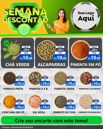 Modelo de Rede Social para Feed Instagram com o tema Semana de Descontão - Copa para Produtos Naturais