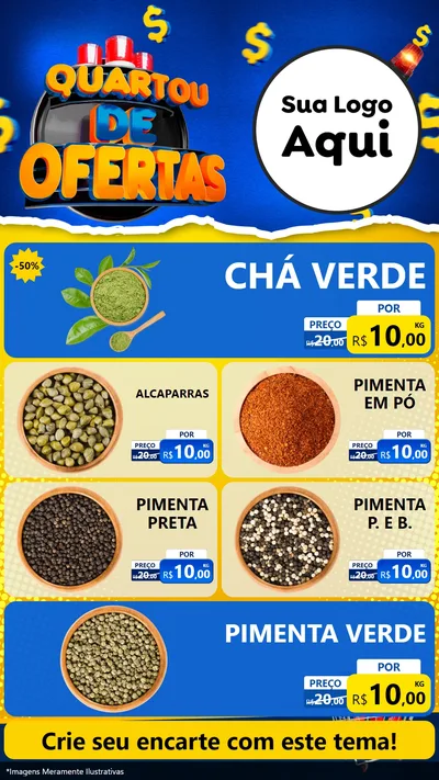 Modelo de TV para TV Vertical com o tema Quartou de Ofertas para Produtos Naturais