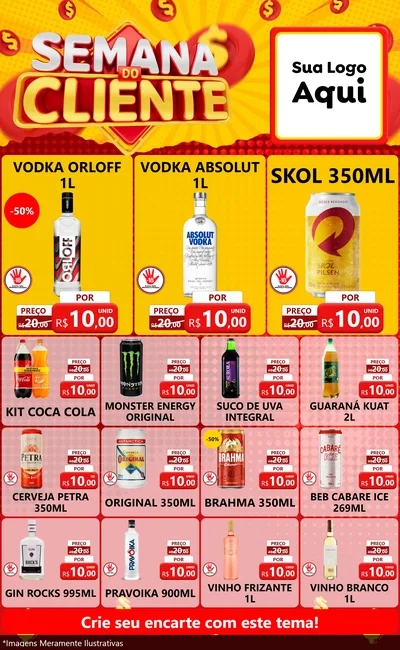 Modelo de Encarte para Encarte Grande com o tema Semana do Cliente para Distribuidora de bebidas