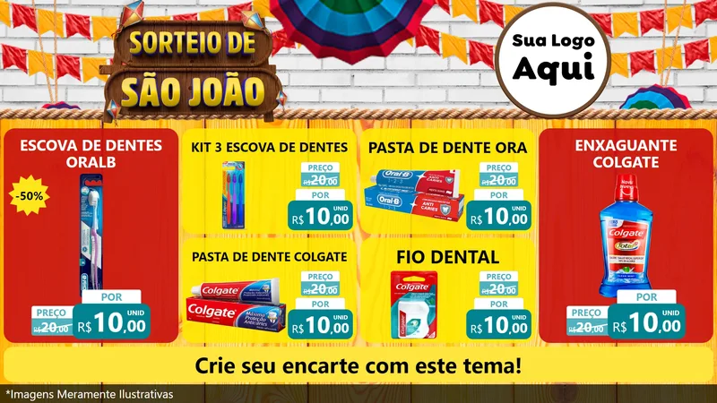 Modelo de TV para TV Horizontal com o tema Sorteio de São João para Higiene Pessoal
