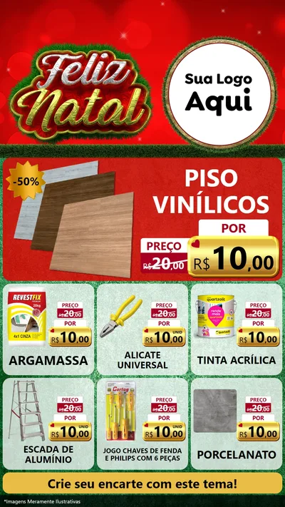 Modelo de Rede Social para Stories com o tema Feliz Natal para Material para Construção