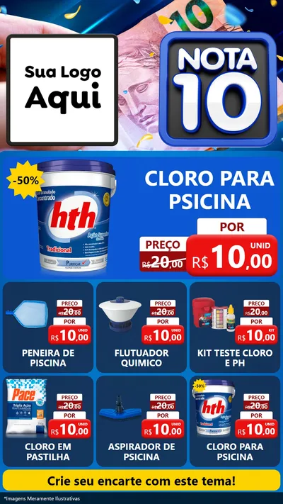 Modelo de Rede Social para Stories com o tema Nota 10 para Produtos para Piscina