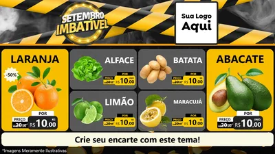 Modelo de TV para TV Horizontal com o tema Setembro Imbatível para Hortifrúti