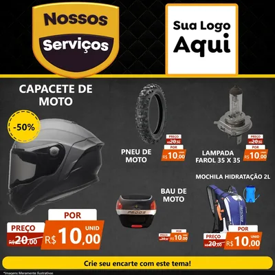Modelo de Rede Social para Feed Facebook com o tema Nossos Serviços para Moto peças