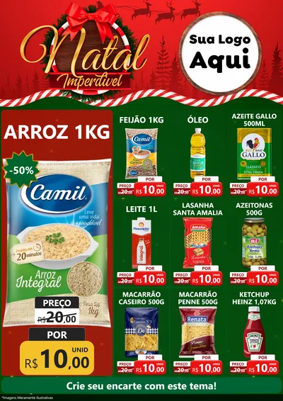 Modelo de Encarte para Encarte A4 Vertical com o tema Natal Imperdível para Supermercado