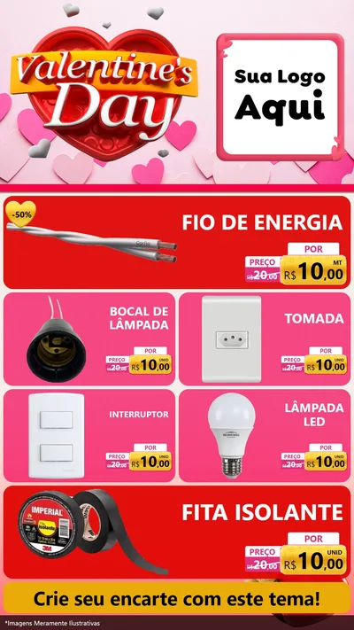 Modelo de TV para TV Vertical com o tema Valentine's Day para Materiais Elétricos