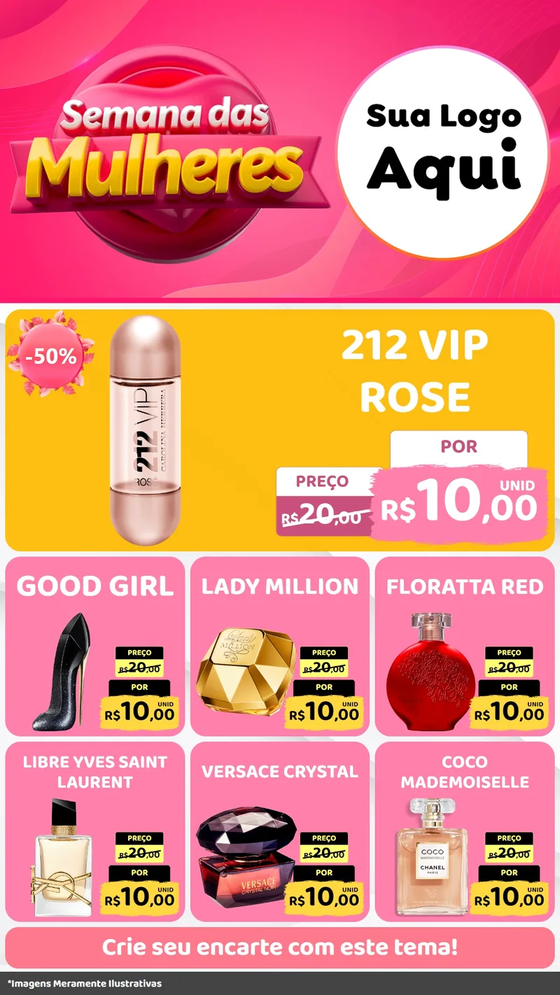 Modelo de Rede Social para Stories com o tema Semana das Mulheres para Perfumes