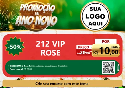 Modelo de Cartaz para Cartaz A4 Horizontal com o tema Promoção de Ano Novo para Perfumes