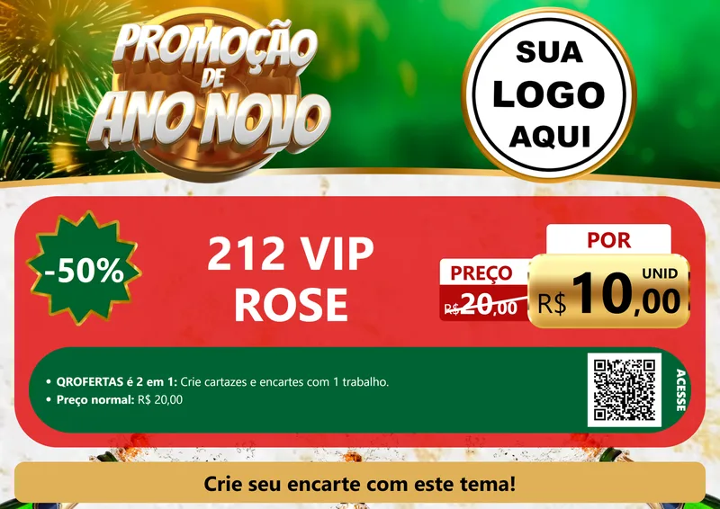 Modelo de Cartaz para Cartaz A4 Horizontal com o tema Promoção de Ano Novo para Perfumes