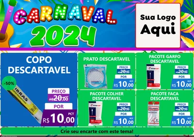 Modelo de Encarte para Encarte A4 Horizontal com o tema Carnaval 2027 para Embalagens